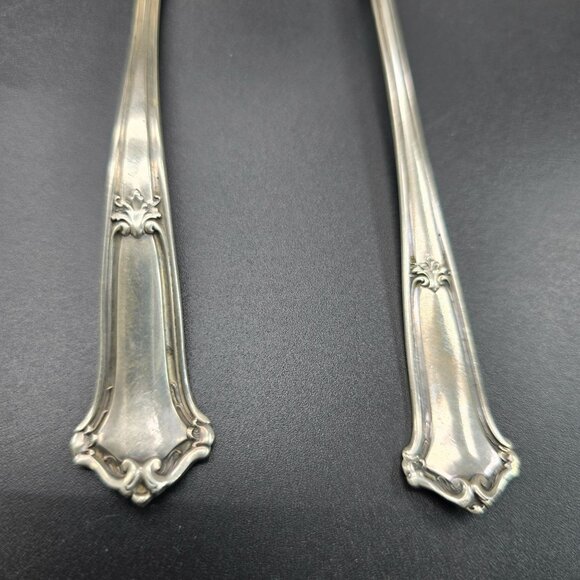 Vintage Wallace Sterling Silver Round Bowl Soup Spoon + Pickle Olive Fork CT36F - Picture 2 of 10